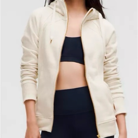 Scuba Full-Zip Hoodie Plush. Size. 6. Color. Heathered Bone/Gold - Picture 2 of 11